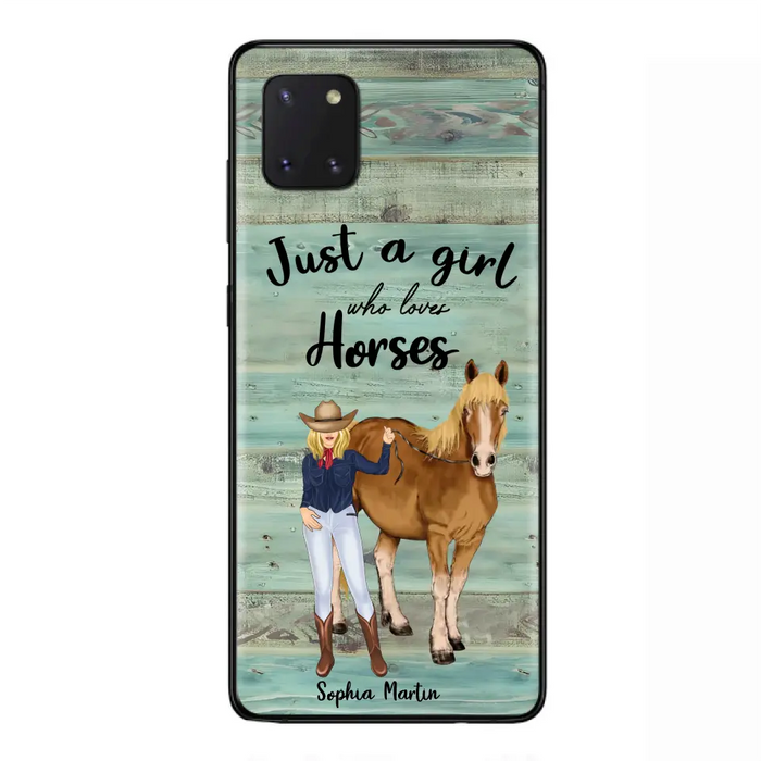 Custom Personalized Horse Lady Phone Case - Gift Idea For Horse Lovers - Just A Girl Who Loves Horses - Case For iPhone/Samsung