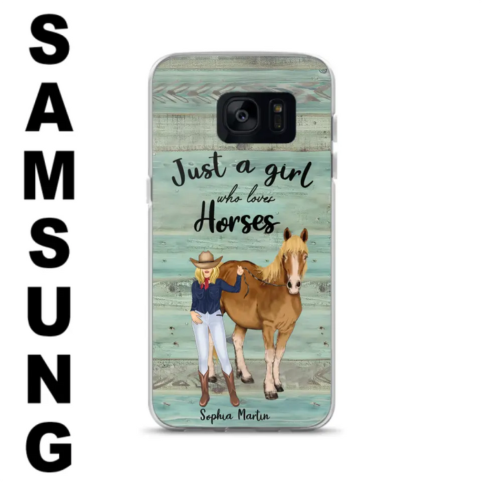 Custom Personalized Horse Lady Phone Case - Gift Idea For Horse Lovers - Just A Girl Who Loves Horses - Case For iPhone/Samsung