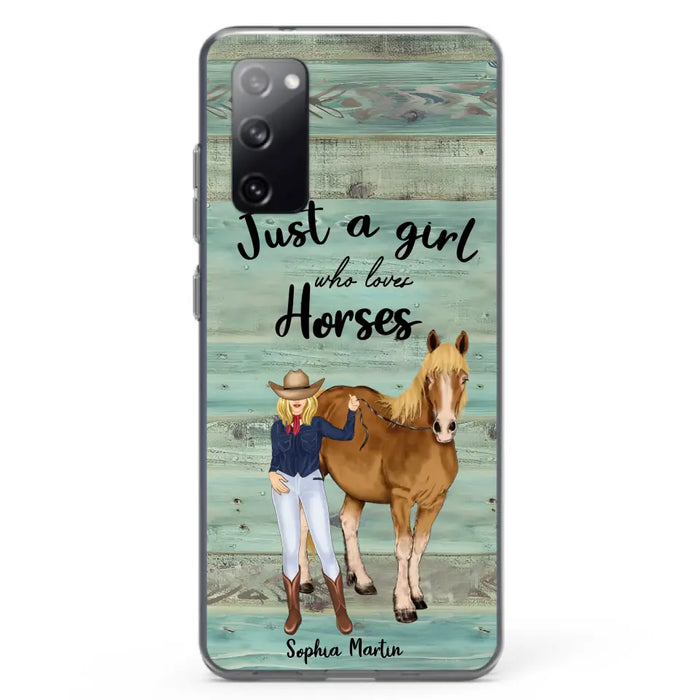 Custom Personalized Horse Lady Phone Case - Gift Idea For Horse Lovers - Just A Girl Who Loves Horses - Case For iPhone/Samsung