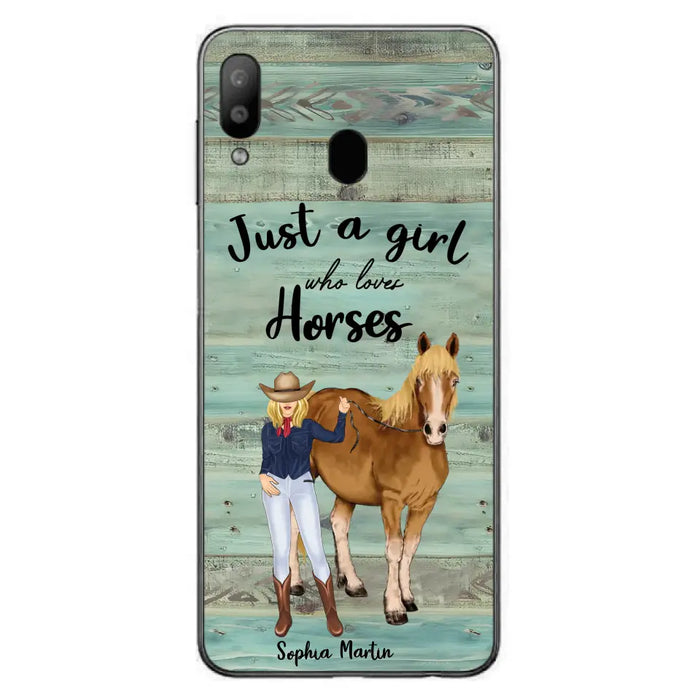 Custom Personalized Horse Lady Phone Case - Gift Idea For Horse Lovers - Just A Girl Who Loves Horses - Case For iPhone/Samsung