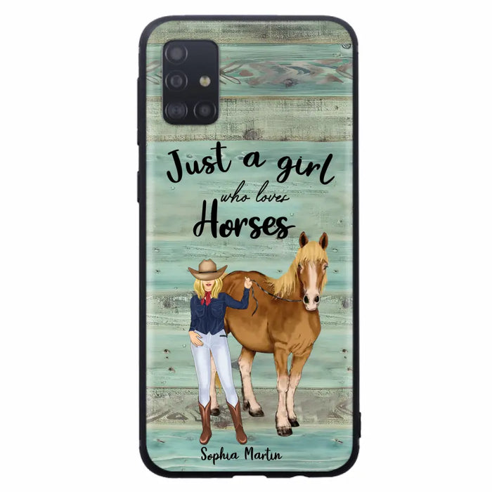 Custom Personalized Horse Lady Phone Case - Gift Idea For Horse Lovers - Just A Girl Who Loves Horses - Case For iPhone/Samsung