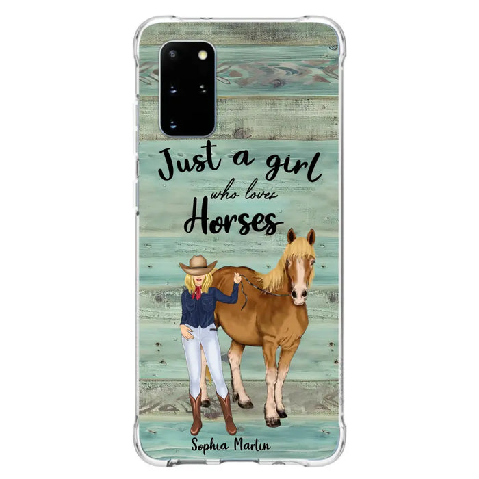 Custom Personalized Horse Lady Phone Case - Gift Idea For Horse Lovers - Just A Girl Who Loves Horses - Case For iPhone/Samsung