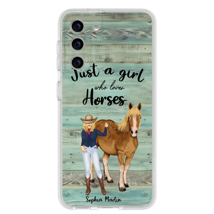 Custom Personalized Horse Lady Phone Case - Gift Idea For Horse Lovers - Just A Girl Who Loves Horses - Case For iPhone/Samsung