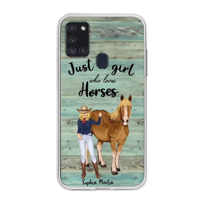 Custom Personalized Horse Lady Phone Case - Gift Idea For Horse Lovers - Just A Girl Who Loves Horses - Case For iPhone/Samsung