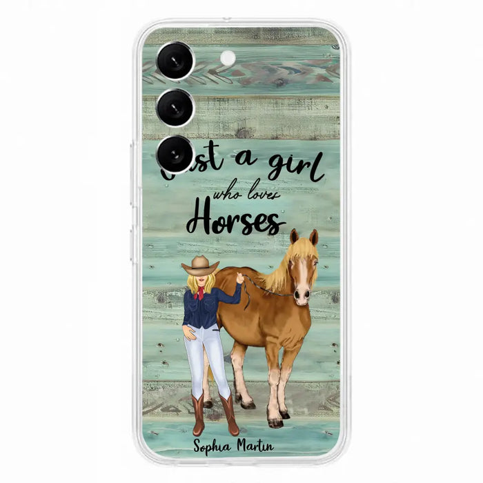 Custom Personalized Horse Lady Phone Case - Gift Idea For Horse Lovers - Just A Girl Who Loves Horses - Case For iPhone/Samsung