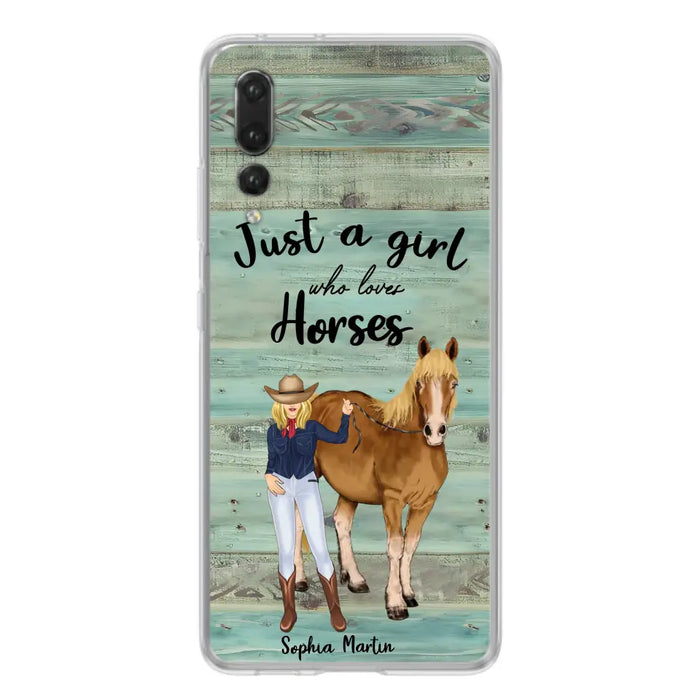 Custom Personalized Horse Lady Phone Case - Gift Idea For Horse Lovers - Just A Girl Who Loves Horses - Case For Oppo/Xiaomi/Huawei