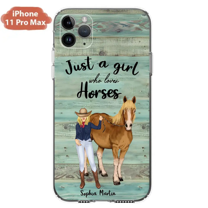 Custom Personalized Horse Lady Phone Case - Gift Idea For Horse Lovers - Just A Girl Who Loves Horses - Case For iPhone/Samsung