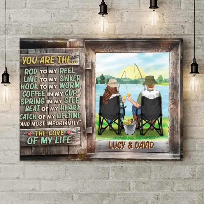 Custom Personalized Fishing Couple Horizontal Canvas - Gift Idea for Couple - You Are The Rod To My Reel