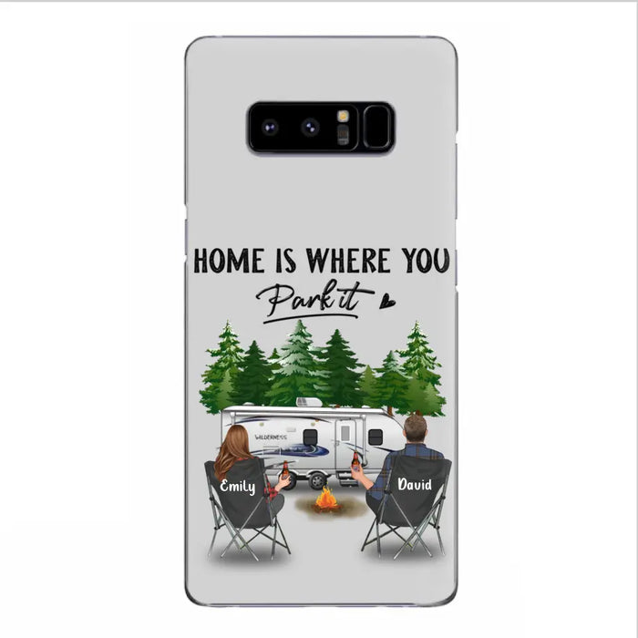 Custom Personalized Camping Phone Case - Gift Idea For Camping Lover/ Couple/ Family/ Friends - Home Is Where You Park It - Case For iPhone/Samsung