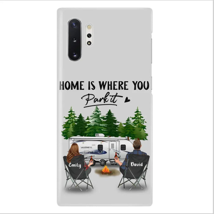 Custom Personalized Camping Phone Case - Gift Idea For Camping Lover/ Couple/ Family/ Friends - Home Is Where You Park It - Case For iPhone/Samsung