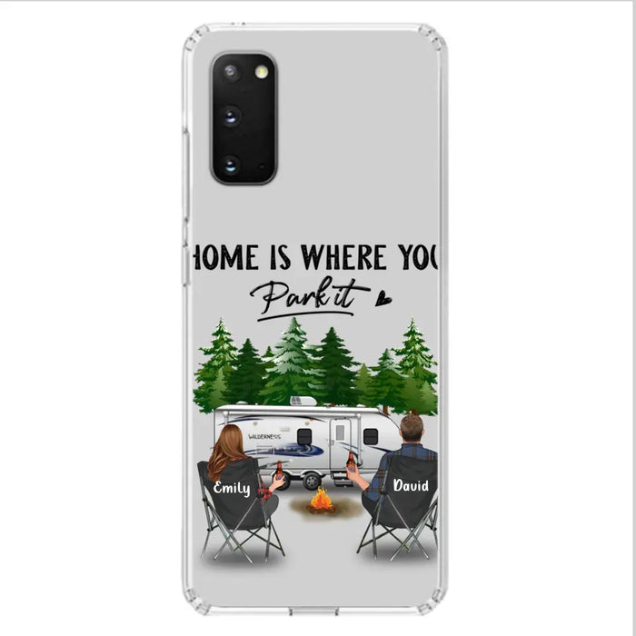 Custom Personalized Camping Phone Case - Gift Idea For Camping Lover/ Couple/ Family/ Friends - Home Is Where You Park It - Case For iPhone/Samsung