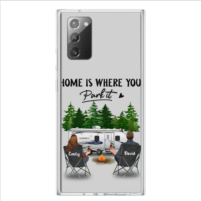 Custom Personalized Camping Phone Case - Gift Idea For Camping Lover/ Couple/ Family/ Friends - Home Is Where You Park It - Case For iPhone/Samsung