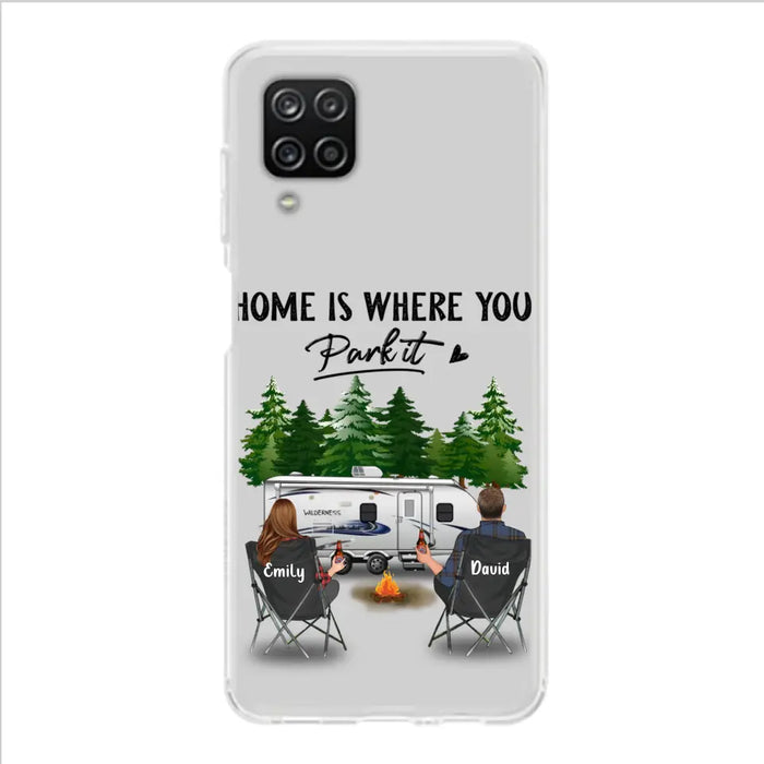 Custom Personalized Camping Phone Case - Gift Idea For Camping Lover/ Couple/ Family/ Friends - Home Is Where You Park It - Case For iPhone/Samsung