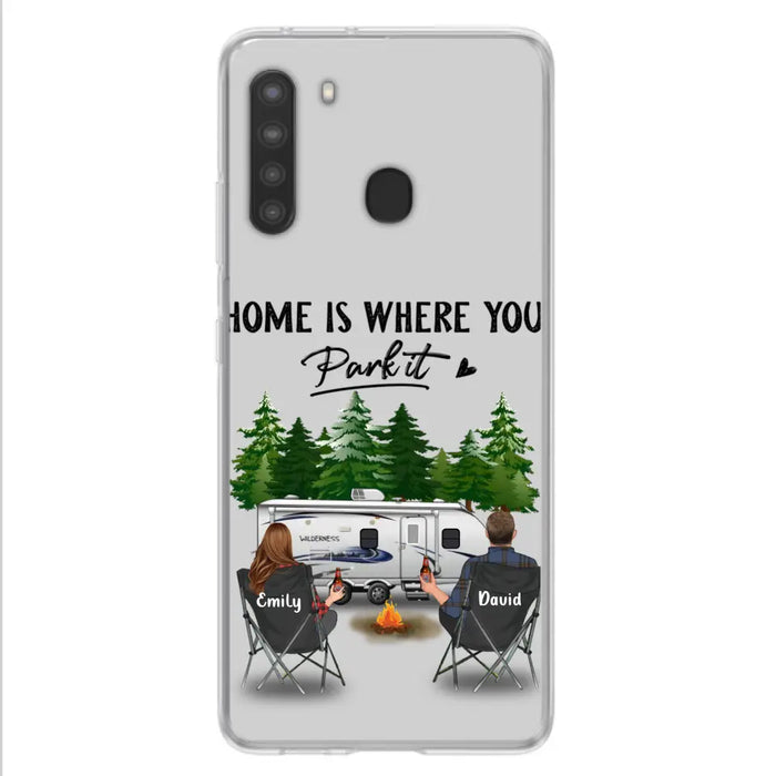 Custom Personalized Camping Phone Case - Gift Idea For Camping Lover/ Couple/ Family/ Friends - Home Is Where You Park It - Case For iPhone/Samsung