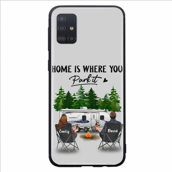 Custom Personalized Camping Phone Case - Gift Idea For Camping Lover/ Couple/ Family/ Friends - Home Is Where You Park It - Case For iPhone/Samsung