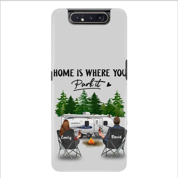 Custom Personalized Camping Phone Case - Gift Idea For Camping Lover/ Couple/ Family/ Friends - Home Is Where You Park It - Case For iPhone/Samsung