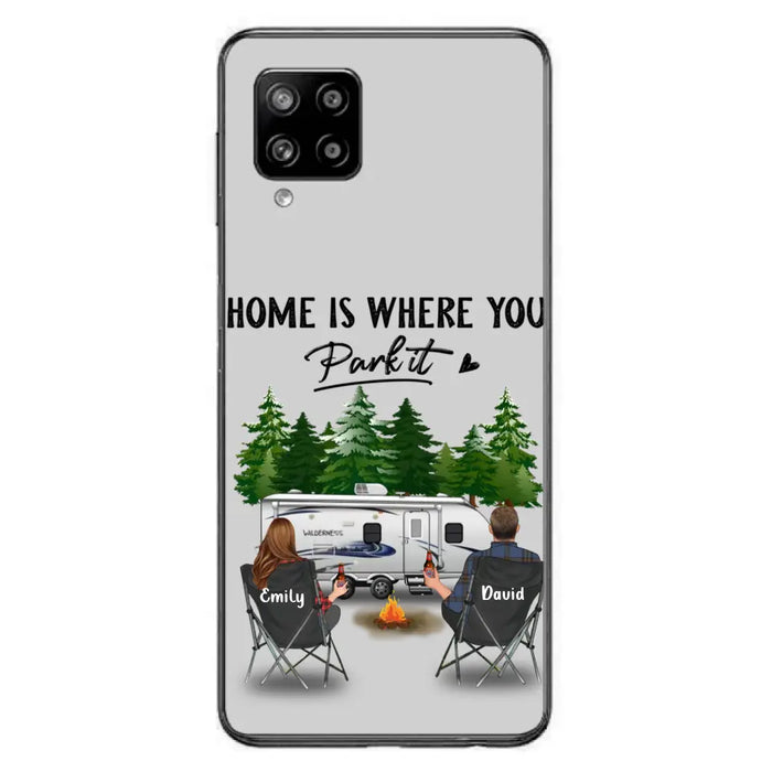 Custom Personalized Camping Phone Case - Gift Idea For Camping Lover/ Couple/ Family/ Friends - Home Is Where You Park It - Case For iPhone/Samsung