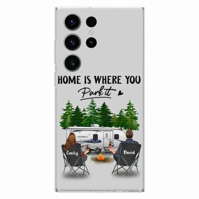 Custom Personalized Camping Phone Case - Gift Idea For Camping Lover/ Couple/ Family/ Friends - Home Is Where You Park It - Case For iPhone/Samsung