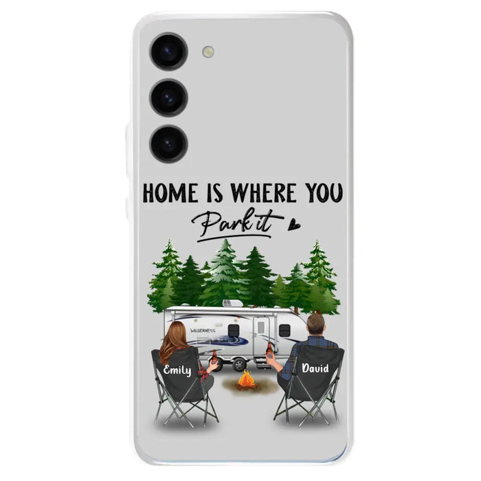 Custom Personalized Camping Phone Case - Gift Idea For Camping Lover/ Couple/ Family/ Friends - Home Is Where You Park It - Case For iPhone/Samsung