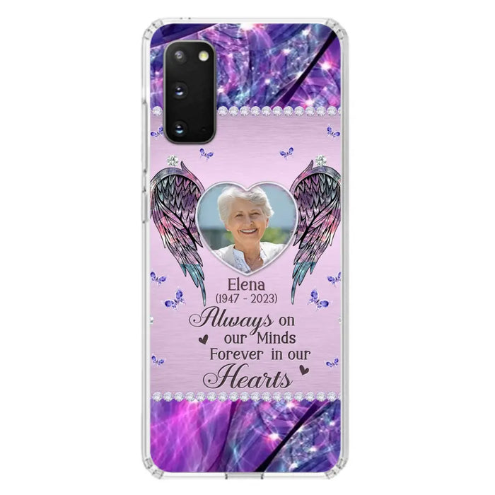 Custom Personalized Memorial Phone Case - Memorial Gift Idea For Family - Case For iPhone/Samsung - Always On My Mind Forever In Our Hearts