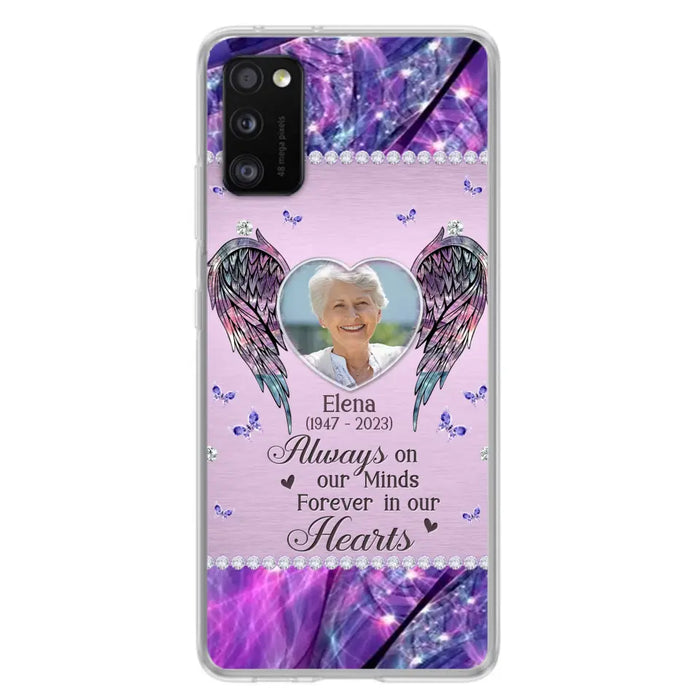 Custom Personalized Memorial Phone Case - Memorial Gift Idea For Family - Case For iPhone/Samsung - Always On My Mind Forever In Our Hearts