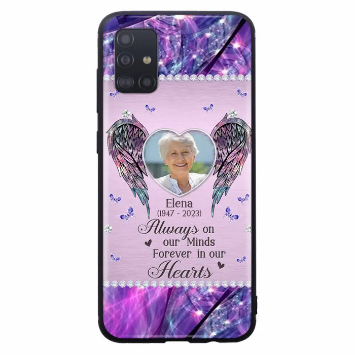 Custom Personalized Memorial Phone Case - Memorial Gift Idea For Family - Case For iPhone/Samsung - Always On My Mind Forever In Our Hearts