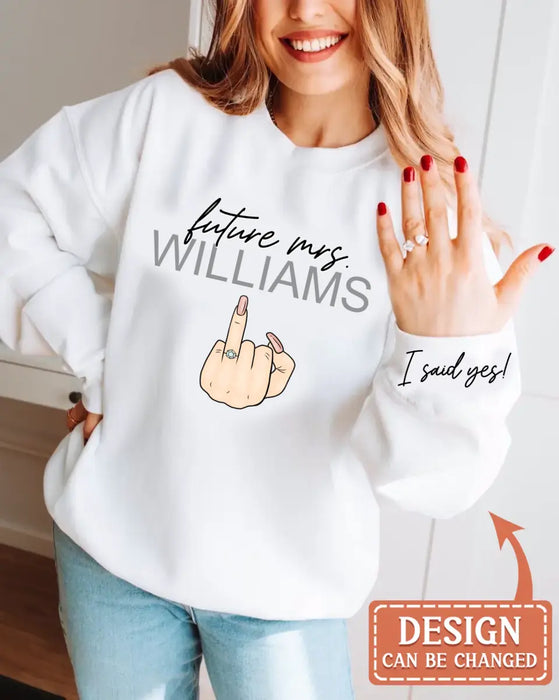 Custom Personalized Engagement AOP Sweater - Gift Idea for Her/Couple - Future Mrs.