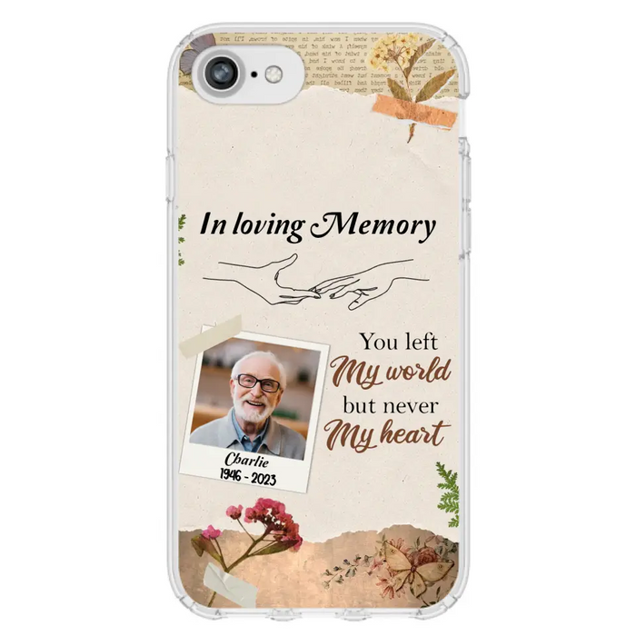 Custom Personalized Memorial Phone Case - Memorial Gift Idea For Family - Case For iPhone/Samsung - You Left My World But Never My Heart