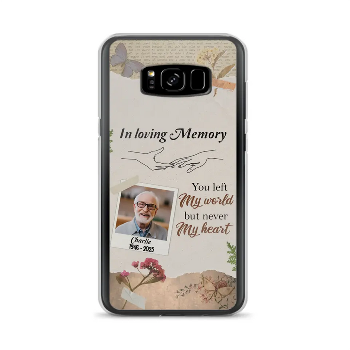 Custom Personalized Memorial Phone Case - Memorial Gift Idea For Family - Case For iPhone/Samsung - You Left My World But Never My Heart