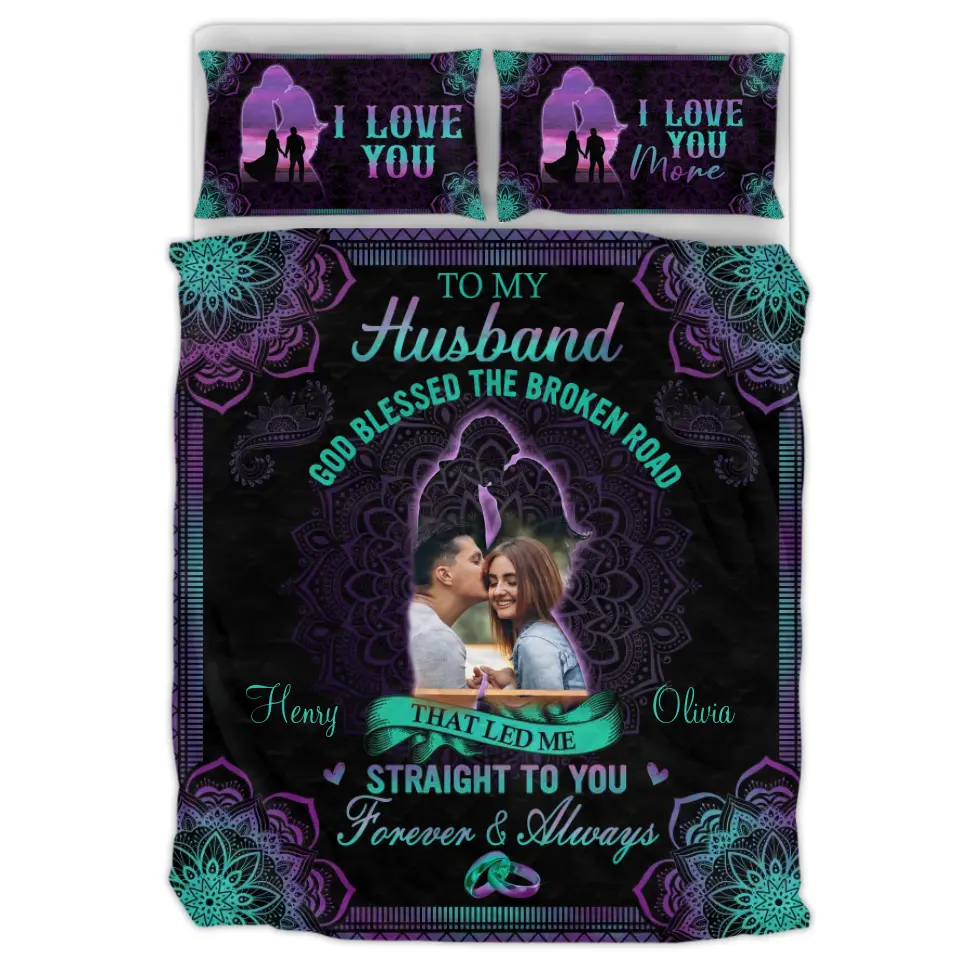 Personalized Couple Quilt Bed Sets - Gift Idea For Him/Her - I Love You More main image 1