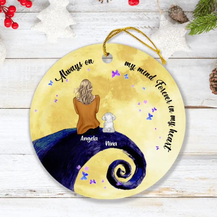 Custom Personalized Pet Ornament - Upto 4 Pets - Best Gift For Dog/Cat Lovers - I Love You To The Moon And Back