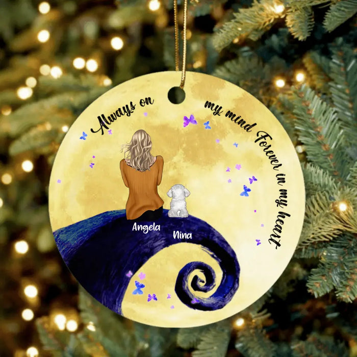 Custom Personalized Pet Ornament - Upto 4 Pets - Best Gift For Dog/Cat Lovers - I Love You To The Moon And Back