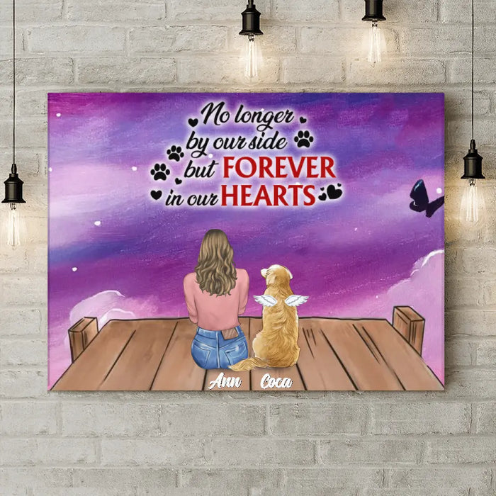 Custom Personalized Memorial Pet Canvas - Memorial Gift For Dog/Cat Lover - Man/ Woman/ Couple With Upto 4 Pets - Best Friends Are Never Forgotten