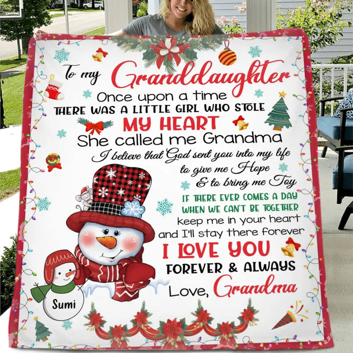 Personalized To My Granddaughter Quilt/Single Layer Fleece Blanket - Gift Idea For Granddaughter - I Love You Forever & Always