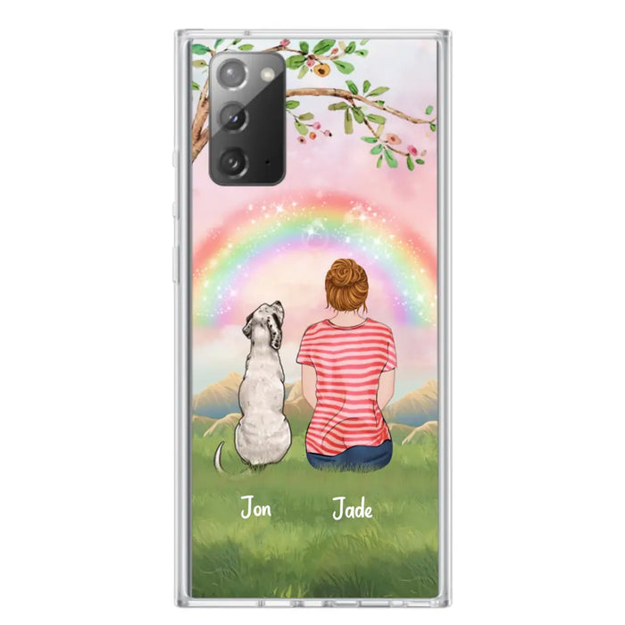 Custom Personalized Dog Mom/Dog Dad Phone Case - Man/Woman/Couple With Upto 4 Dogs - Best Gift Idea For Dog Lovers - Case For iPhone, Samsung and Xiaomi