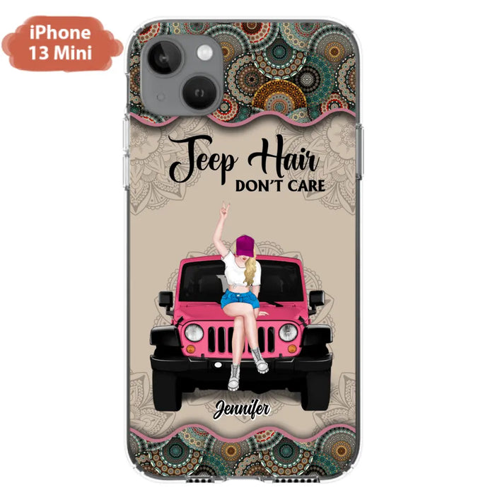 Custom Personalized Off-road Girl Phone Case - Upto 4 Dogs - Gift Idea For Dog/Off-road Lovers - Case for iPhone/Samsung