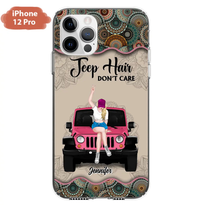 Custom Personalized Off-road Girl Phone Case - Upto 4 Dogs - Gift Idea For Dog/Off-road Lovers - Case for iPhone/Samsung