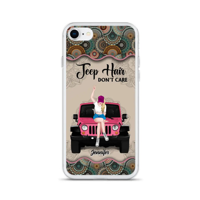 Custom Personalized Off-road Girl Phone Case - Upto 4 Dogs - Gift Idea For Dog/Off-road Lovers - Case for iPhone/Samsung