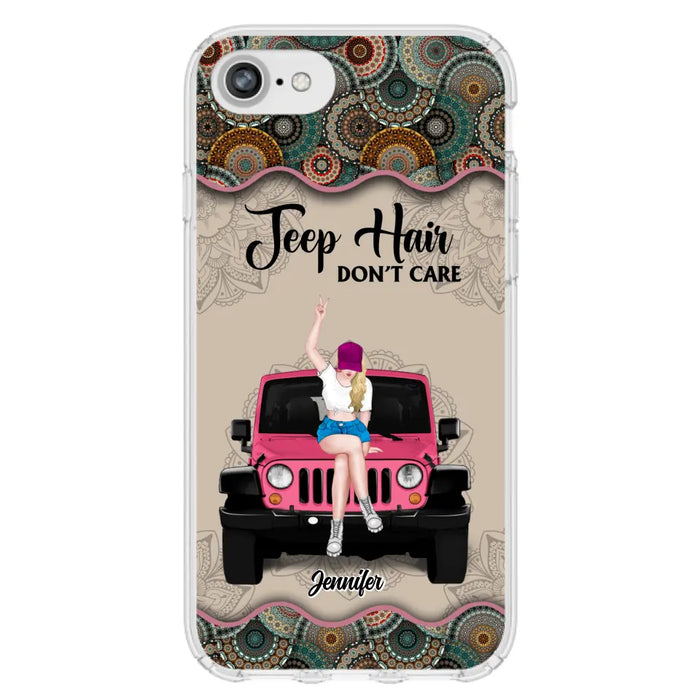 Custom Personalized Off-road Girl Phone Case - Upto 4 Dogs - Gift Idea For Dog/Off-road Lovers - Case for iPhone/Samsung