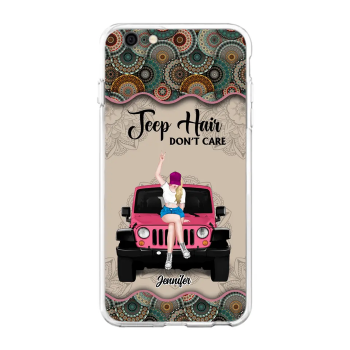 Custom Personalized Off-road Girl Phone Case - Upto 4 Dogs - Gift Idea For Dog/Off-road Lovers - Case for iPhone/Samsung