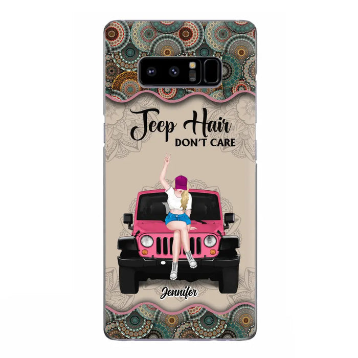 Custom Personalized Off-road Girl Phone Case - Upto 4 Dogs - Gift Idea For Dog/Off-road Lovers - Case for iPhone/Samsung