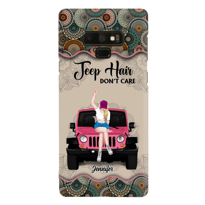 Custom Personalized Off-road Girl Phone Case - Upto 4 Dogs - Gift Idea For Dog/Off-road Lovers - Case for iPhone/Samsung