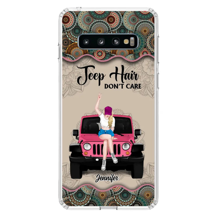 Custom Personalized Off-road Girl Phone Case - Upto 4 Dogs - Gift Idea For Dog/Off-road Lovers - Case for iPhone/Samsung