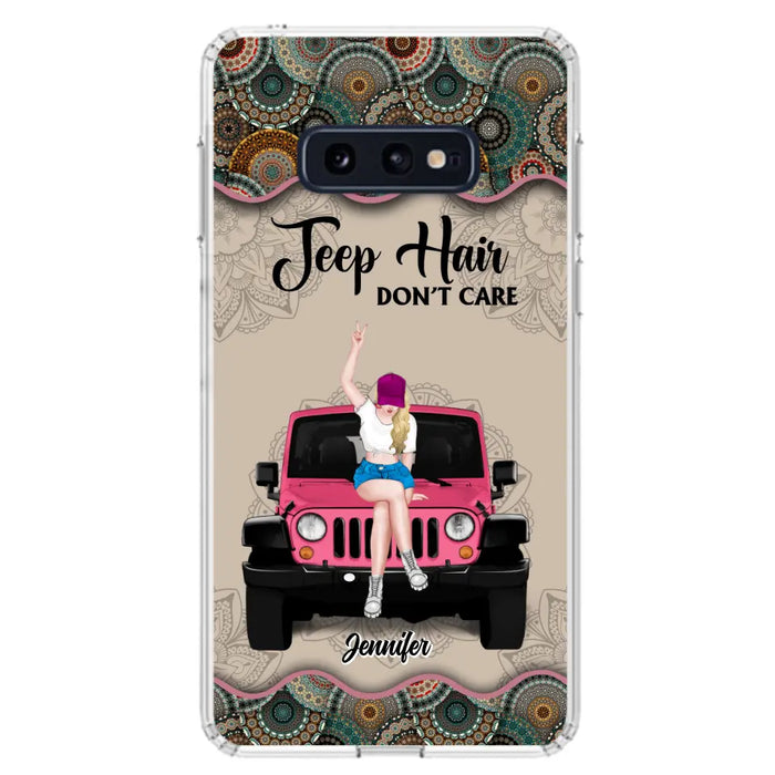 Custom Personalized Off-road Girl Phone Case - Upto 4 Dogs - Gift Idea For Dog/Off-road Lovers - Case for iPhone/Samsung