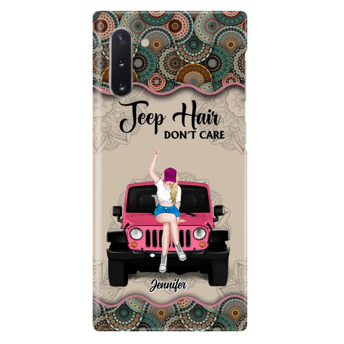 Custom Personalized Off-road Girl Phone Case - Upto 4 Dogs - Gift Idea For Dog/Off-road Lovers - Case for iPhone/Samsung