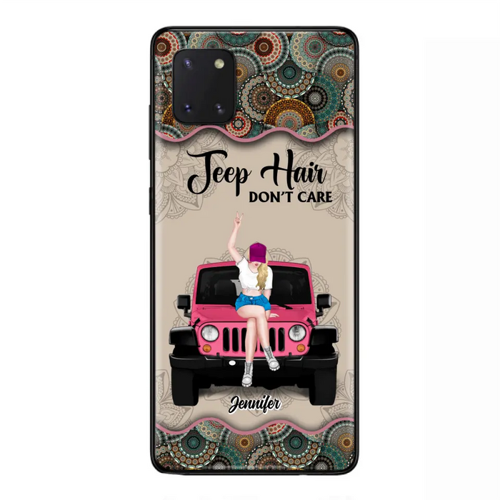 Custom Personalized Off-road Girl Phone Case - Upto 4 Dogs - Gift Idea For Dog/Off-road Lovers - Case for iPhone/Samsung