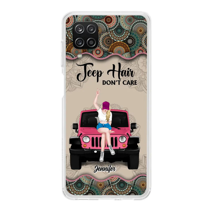 Custom Personalized Off-road Girl Phone Case - Upto 4 Dogs - Gift Idea For Dog/Off-road Lovers - Case for iPhone/Samsung