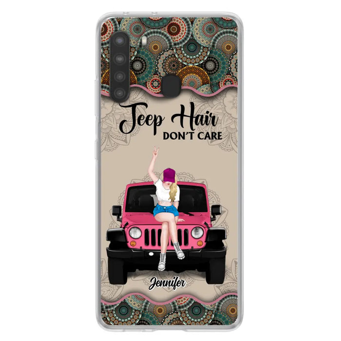 Custom Personalized Off-road Girl Phone Case - Upto 4 Dogs - Gift Idea For Dog/Off-road Lovers - Case for iPhone/Samsung