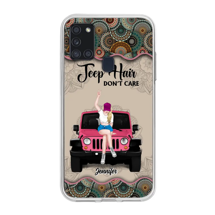 Custom Personalized Off-road Girl Phone Case - Upto 4 Dogs - Gift Idea For Dog/Off-road Lovers - Case for iPhone/Samsung