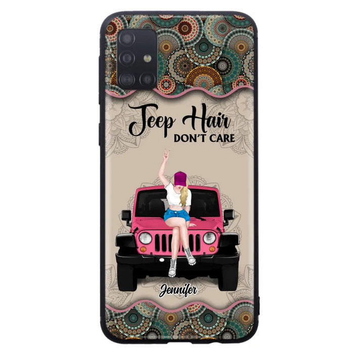 Custom Personalized Off-road Girl Phone Case - Upto 4 Dogs - Gift Idea For Dog/Off-road Lovers - Case for iPhone/Samsung